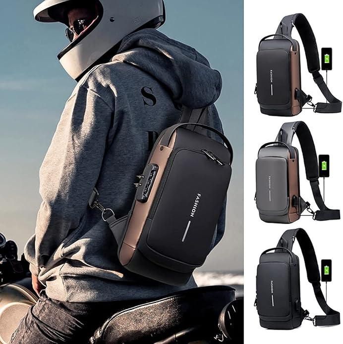 Unisex Sling Bag – Classic Leather Style for Bikers,Workaholics, College & Travel