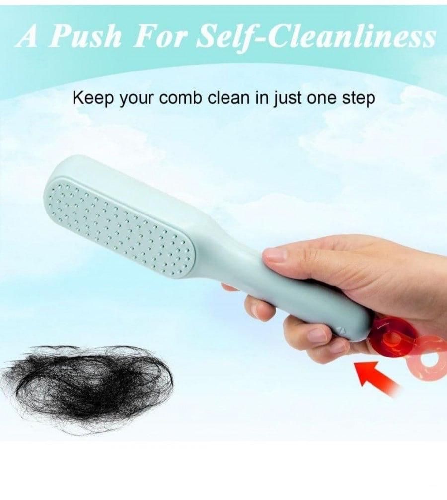 💆‍♂️ Self-Cleaning Anti-Static Massage Comb – For Adults & Kids Pack Of 1