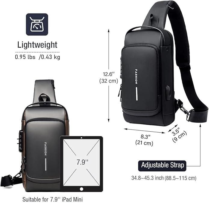 Unisex Sling Bag – Classic Leather Style for Bikers,Workaholics, College & Travel