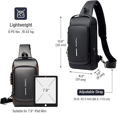 Unisex Sling Bag – Classic Leather Style for Bikers,Workaholics, College & Travel