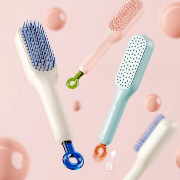 💆‍♂️ Self-Cleaning Anti-Static Massage Comb – For Adults & Kids Pack Of 1