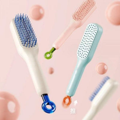 💆‍♂️ Self-Cleaning Anti-Static Massage Comb – For Adults & Kids Pack Of 1