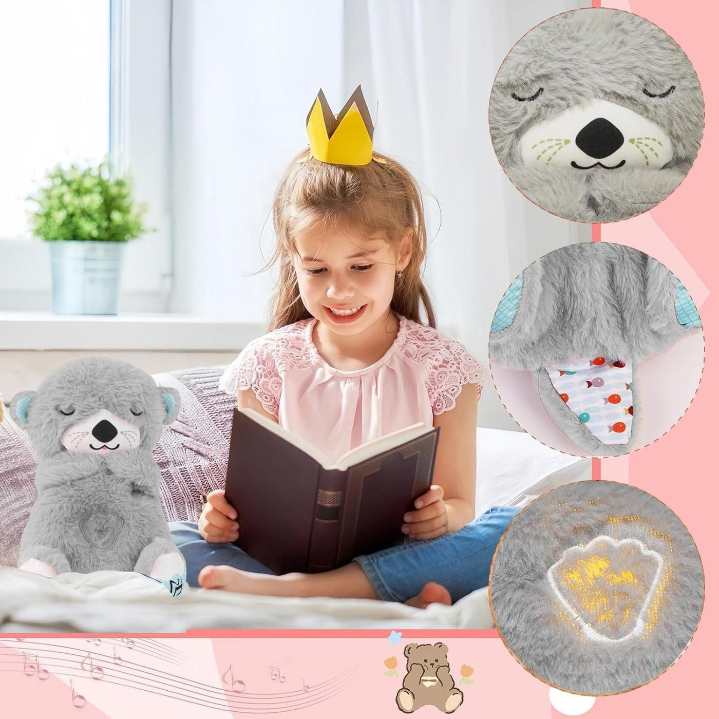 Soothing Plush Teddy Bear with Breathing Motion & Sleep Music – Calming Toy for Babies, Kids & Adults