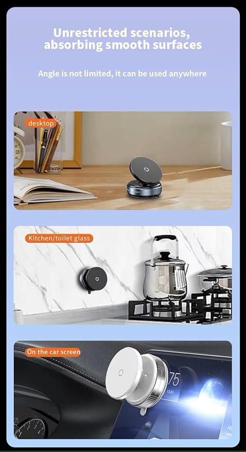 360° Magnetic Suction Phone Holder – Strong Grip for Car & Desk | Universal Mount