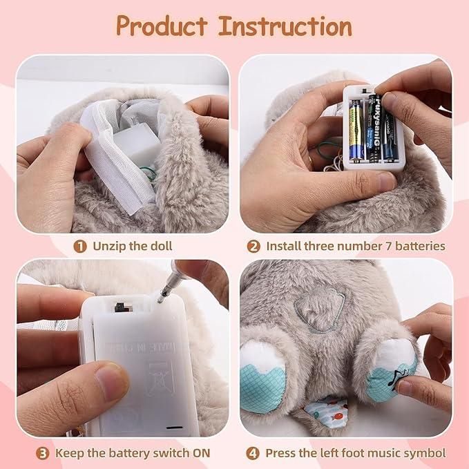 Soothing Plush Teddy Bear with Breathing Motion & Sleep Music – Calming Toy for Babies, Kids & Adults
