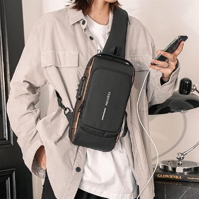 Unisex Sling Bag – Classic Leather Style for Bikers,Workaholics, College & Travel