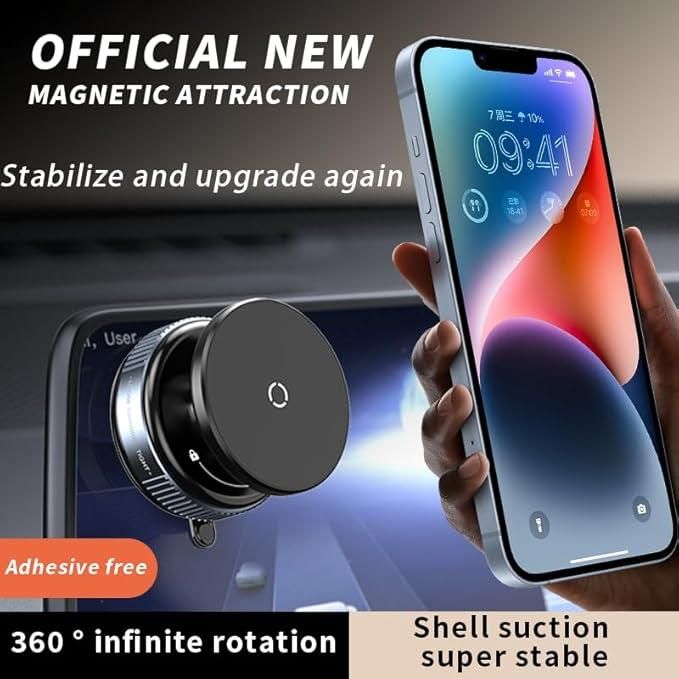 360° Magnetic Suction Phone Holder – Strong Grip for Car & Desk | Universal Mount