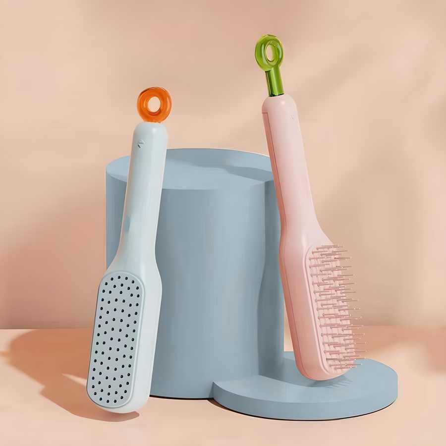 💆‍♂️ Self-Cleaning Anti-Static Massage Comb – For Adults & Kids Pack Of 1