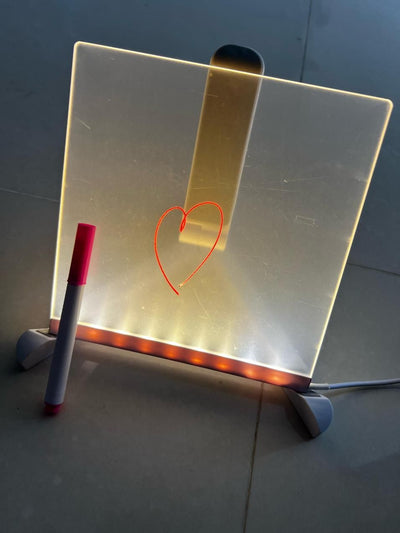 ✨ 3D LED Light Glass Acrylic Writing Pad with 12 Pens – Light Up Your Creativity! 🎨💡