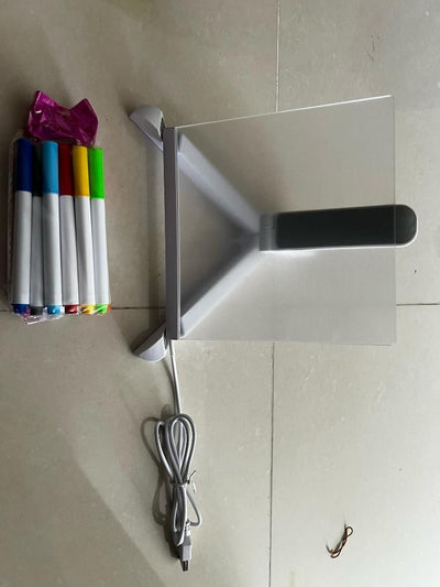 ✨ 3D LED Light Glass Acrylic Writing Pad with 12 Pens – Light Up Your Creativity! 🎨💡
