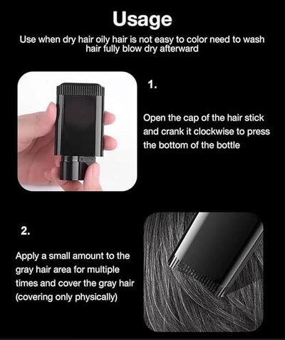 🎯 Cover White Hair Instantly – 2-in-1 Hair Dye Touch-Up Comb (20g) ( BLACK) | Waterproof and Sweat-Proof Hair Dye Comb for Gray Hair Coverage