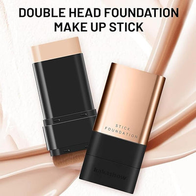2-in-1 Korean Flawless Foundation Stick with Built-in Brush – Waterproof & Long-Lasting