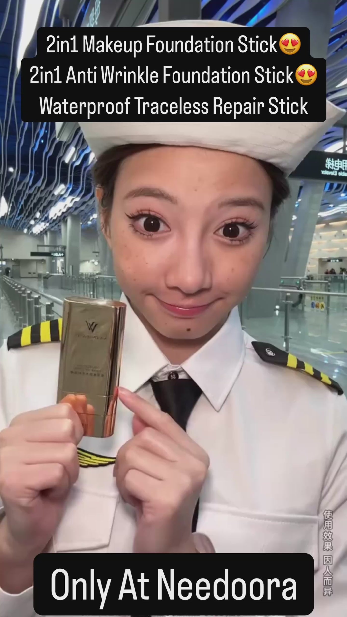 2-in-1 Korean Flawless Foundation Stick with Built-in Brush – Waterproof & Long-Lasting